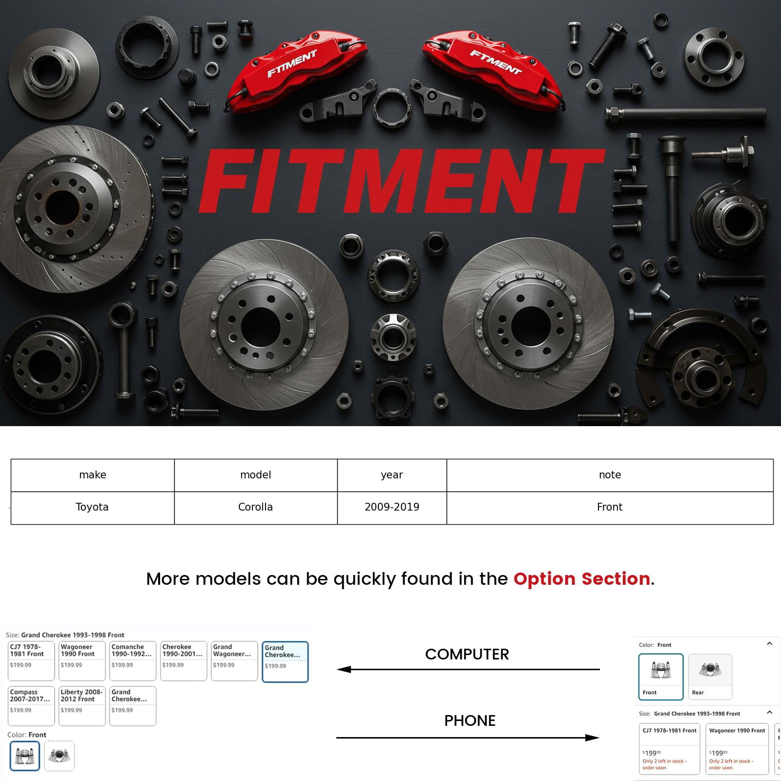 Funire Front Brake Pads And Rotors Kit Vented Compatible With Toyota Corolla 2009 2010 2011 2012 2013 2014 2015 2016 2017 2018 2019 Drilled Slotted Brakes Rotors Ceramic Brake Pads (10.8in) 275mm