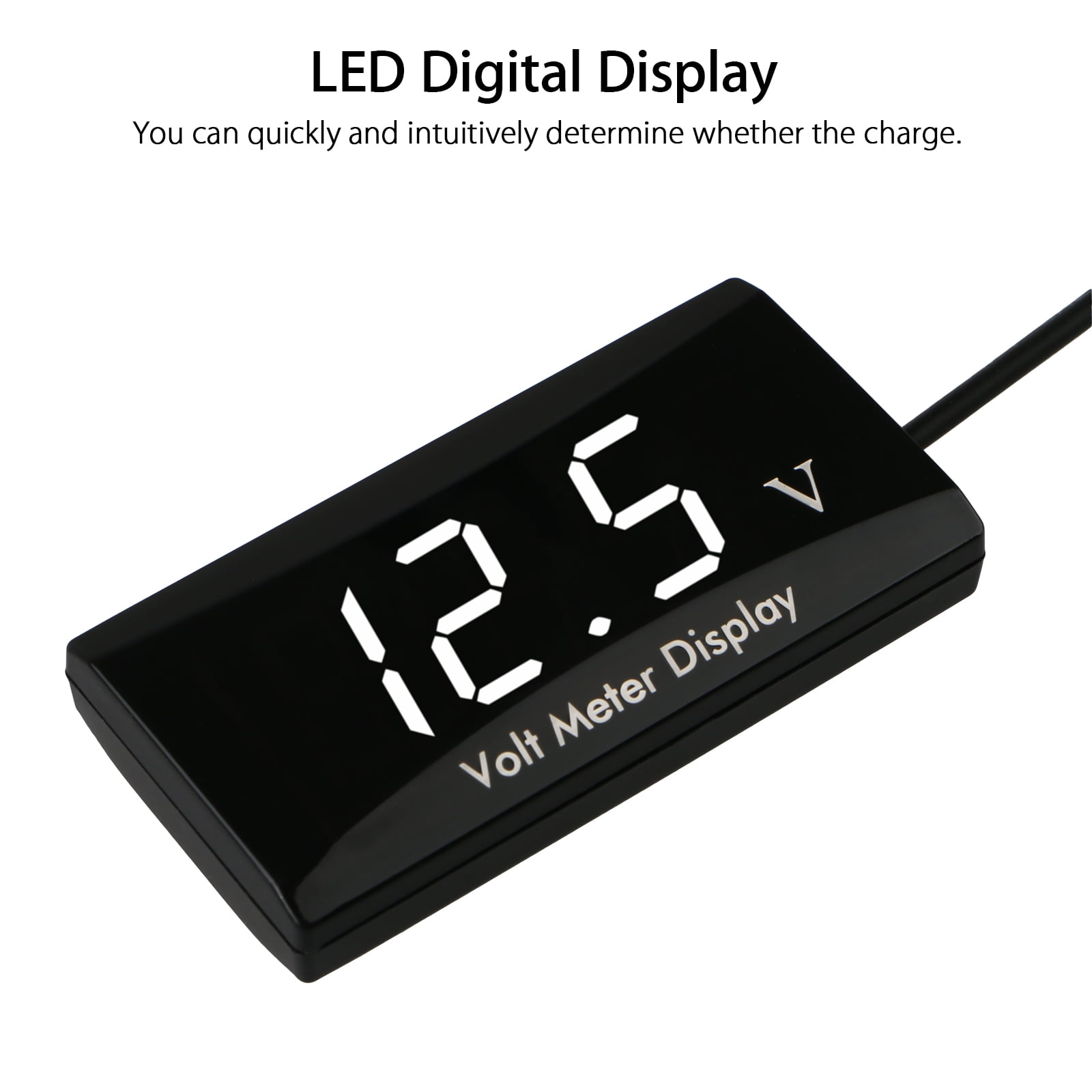 12V Digital LED Display Voltmeter Voltage Gauge Panel Meter For Car Motorcycle ~