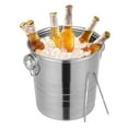 thumbnail image 2 of 2 Packs Ice Buckets 201 Stainless Steel Ice Bucket Cylinder W/ 2*Ice Tongs for Parties Silver for Families, Barbecues, Picnics, Parties, 2 of 15