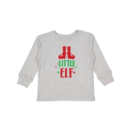 

Inktastic Little Elf Elf Shoes Stars Christmas Xmas Boys or Girls Long Sleeve Toddler T-Shirt