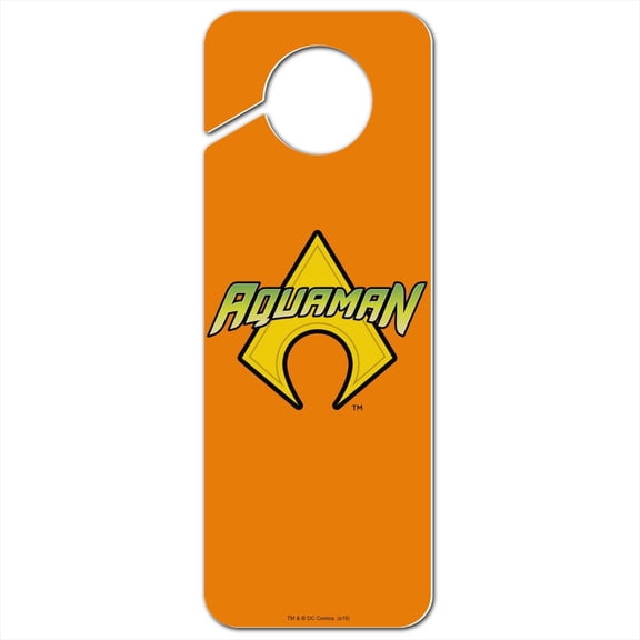 Aquaman Logo Plastic Door Knob Hanger Sign