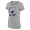 thumbnail image 2 of Women's G-III 4Her by Carl Banks Heather Gray Edmonton Oilers Super-Slim Fit Lightweight Team Logo Graphic T-Shirt, 2 of 3