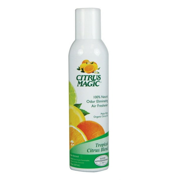 Citrus Magic Air Freshener Spray Tropical Citrus Blend Scent Can 7 Oz