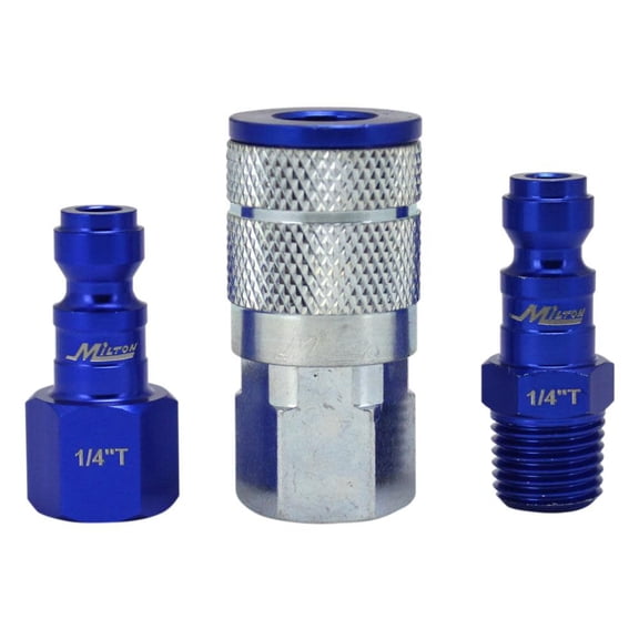 ColorFit Coupler & Plug Kit (3 Piece), T-Style 1/4" NPT Blue