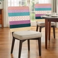 thumbnail image 3 of Bohemian Dining Chair Back Cover Only, Tribal Geometric Stripes Purple Pink Set of 6 Chair Back Covers, Removable Washable for Dining Room, Banquet & Holiday Decoration, 3 of 9