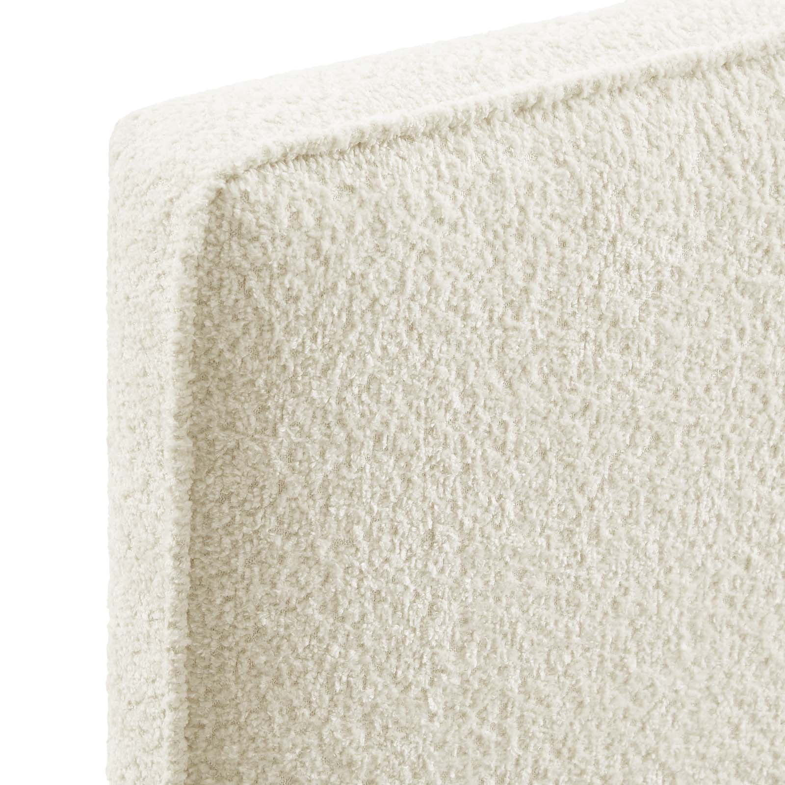 Lindee Boucle Fabric Full Headboard in Cream