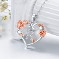 thumbnail image 3 of YAFEINI Rose Heart Necklaces Gifts for Women, 925 Sterling Silver Rose Love Heart Initial Letter Pendant Necklace Jewelry Mothers Day Valentines Christmas Birthday Gifts for Her Mom Wife Girlfriend-H, 3 of 5