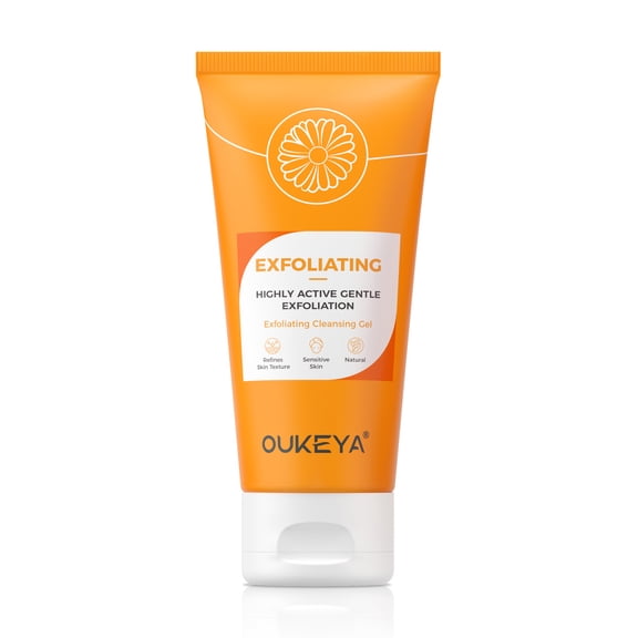 OUKEYA Exfoliating Cleansing Gel, Highly Active Gentle Exfoliation 2.12 oz
