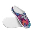 thumbnail image 3 of Yiaed Tropical Leaves Print Slippers Fuzzy Warm Cozy Slippers Non Slip House Slippers For Indoor Outdoor Slippers House Slippers-8, 3 of 7