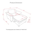 thumbnail image 4 of Modern Chaise Lounge Chair with Storage Ottoman, Chenille Upholstered Sofa Armchair for Living Room Bedroom Apartment, 4 of 12