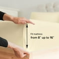 thumbnail image 4 of CGK Linens 3-Piece Ultra Soft & Comfy Hotel Luxury Sheet Set - Twin Size Cooling Bed Sheet Fits 8"-16" Mattresses, Off White, 4 of 7