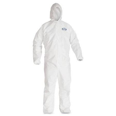 Kimberly-Clark A40 Elastic-Cuff Hooded Coveralls, White, X-Large, 25/Case KCC 44324