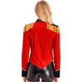 thumbnail image 2 of iiniim Women's Ringmaster Costume Velvet Showman Cosplay Tassel Victorian Jacket Stage Shows Red S, 2 of 7