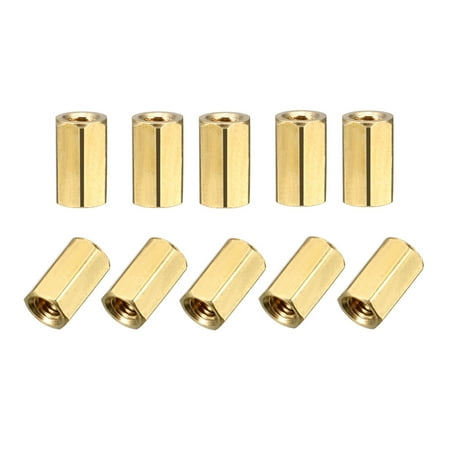 

M3 Thread 8mm Height Brass Hex Standoff Spacer Coupler Nut 25pcs