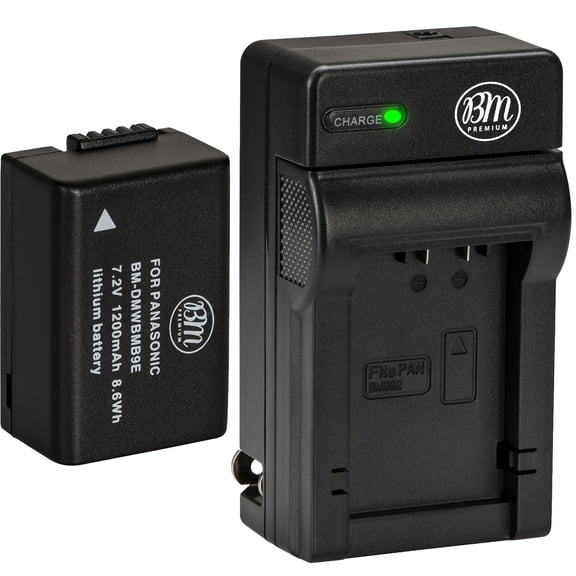 BM Premium DMW-BMB9 Battery and charger for Panasonic Lumix DC-FZ80 DMC-FZ40K DMC-FZ45K DMC-FZ47 FZ48K DMC-FZ60 DMC-FZ70 DMC-FZ100 DMC-FZ150 Cameras