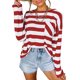 thumbnail image 1 of Nuevas camisetas casuales de manga larga a rayas con bolsillo para mujer, blusa con túnica de salón de otoño, blusa, camisetas básicas de invierno Sexy Dance casual, 1 of 2
