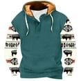 thumbnail image 2 of Jinhomg Mens Fleece Lined Hoodies Vintage Western Cowboy Sweatshirts Casual Comfy Long Sleeve Country Graphic Pullover Tops with Pocket Green M, 2 of 5