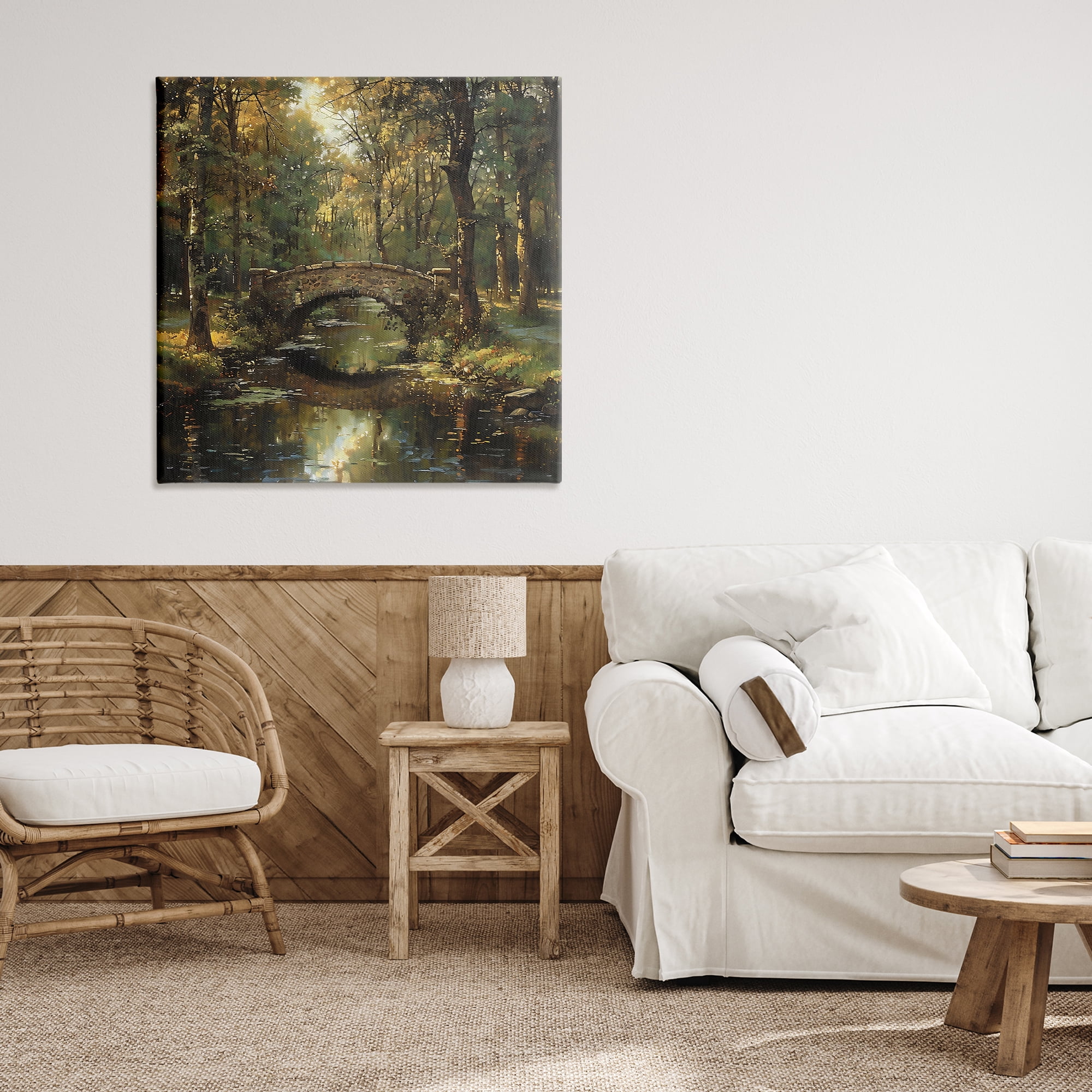 Stupell Industries Forest Bridge in Autumn Light Canvas Wall Art, design by Creative Studio