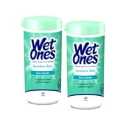 2 Pack Wet Ones Sensitive Skin Moist Wipes Extra Gentle Hypoallergenic 40 Each