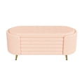 thumbnail image 5 of Euroco Modern Storage Ottoman Upholstered Storage Bench End of Bed Bench Entryway Shoe Bench for Living Room, Bedroom and Entryway, Pink, 5 of 9