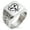 Silver, variant on Stainless Steel Biohazard Love Heart Geometric Pattern Biker Style Polished Ring