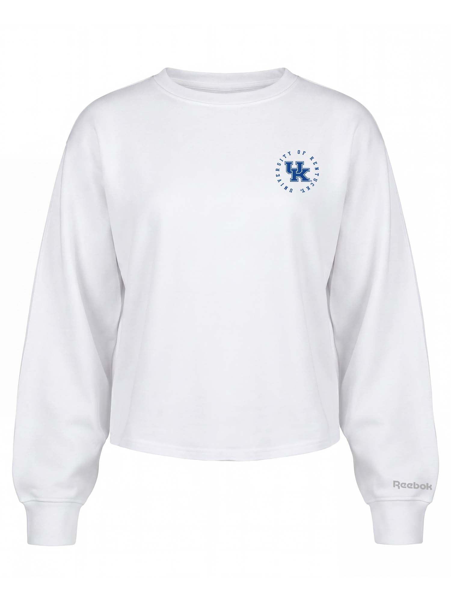 Kentucky Wildcats Reebok Womens White Heavyweight Cotton Long Sleeve Pullover