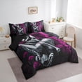 thumbnail image 3 of Castle Fairy Boys Girls Skeleton Couple Lover Bedding Comforter Set 7 Pieces,Happy Valentine's Day Full Bedding Set Lightweight,Chic Floral Rose Fitted Sheet Flat Sheet,Super Cozy Room Decor, 3 of 8