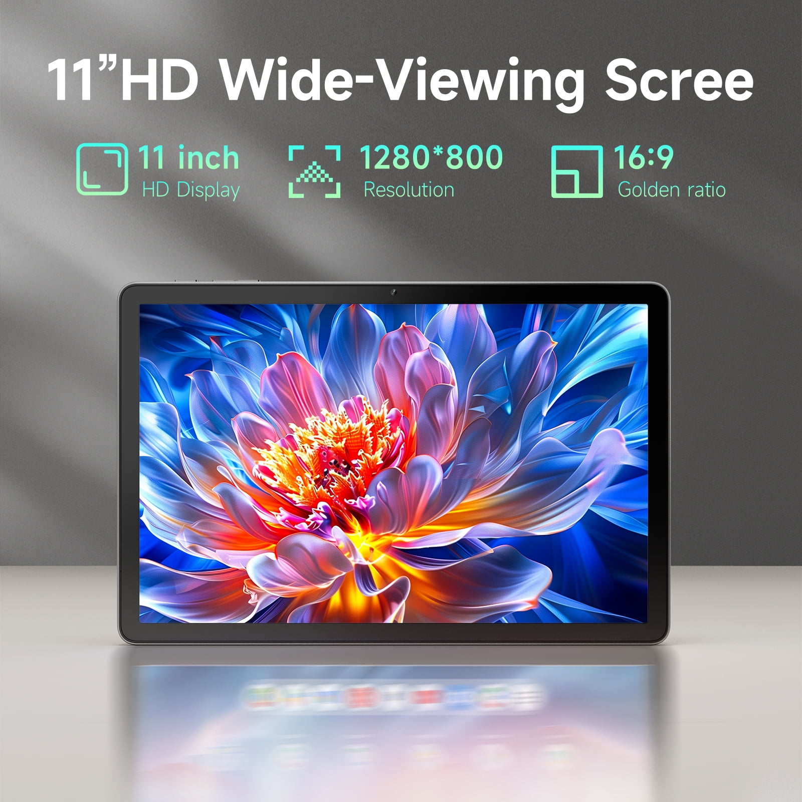 11" Android Tablet, MTK Helio G80 Octa-Core 12GB Ram 128GB Rom Tablet Computer, 7500mAh Battery, Dual Camera, Widevine L1, Gray Student Android Tablet