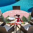 thumbnail image 6 of Pink Christmas Round Tablecloth, Fitted Table Cover with Elastic for 45"-54" Round Tables, Xmas Tree Snowflake Winter Gifts Table Cloth Outdoor Indoor Dinning Party Waterproof Tablecloths, 6 of 7
