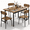 walnut color, variant on Baxluxe Dining Table Set for 4,Modern Wood and Metal Dining Room Set 5 Piece Set with 4 Oak Metal Framed Chairs Compact Space Saving for Apartments,Kitchen Living Room, Breakfast Corner