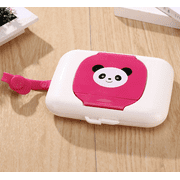 VISgogo Baby Wet Wipe Box Cute Cartoon Animal Panda Print Wipe Case Dispenser
