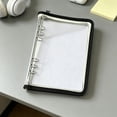 thumbnail image 5 of Leodye 1PCS Transparent PVC Zipper Loose-Leaf Folder, Two-Color Edge Design, Multifunctional Notebook Cover and File Storage Bag -7.9*5.5*1.2in, 5 of 7