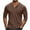 Brown, variant on ShomPort T-Shirts for Men Long Sleeve Button Crewneck Blouses Classic Lightweight Tops with Pocket