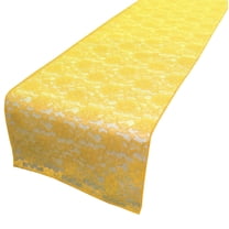 Light Weight Floral Sheer Lace Table Runner / Wedding Table Top Décor (Pack of 8) Marigold Yellow