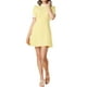 thumbnail image 2 of INSPIRE CHIC Vestido corto de manga corta con panel de contraste y cuello con volantes para mujer XL amarillo, 2 of 8