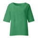 thumbnail image 4 of Vestidos Casuales Para Mujer, Blusas De Mujer De Moda Blusa holgada de verano para mujer, con mangas 3/4, plisada y cuello redondo, de imitación de lino, 4 of 5