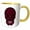 Yellow/White, variant on 3drose, Ruby Red Damask Skull, 11oz Two-tone Red Mug