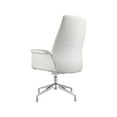 thumbnail image 5 of LeisureMod Summit Mid-Century Modern Office Chair in Faux Leather and Aluminum Frame with Adjustable Height and Swivel (White), 5 of 5