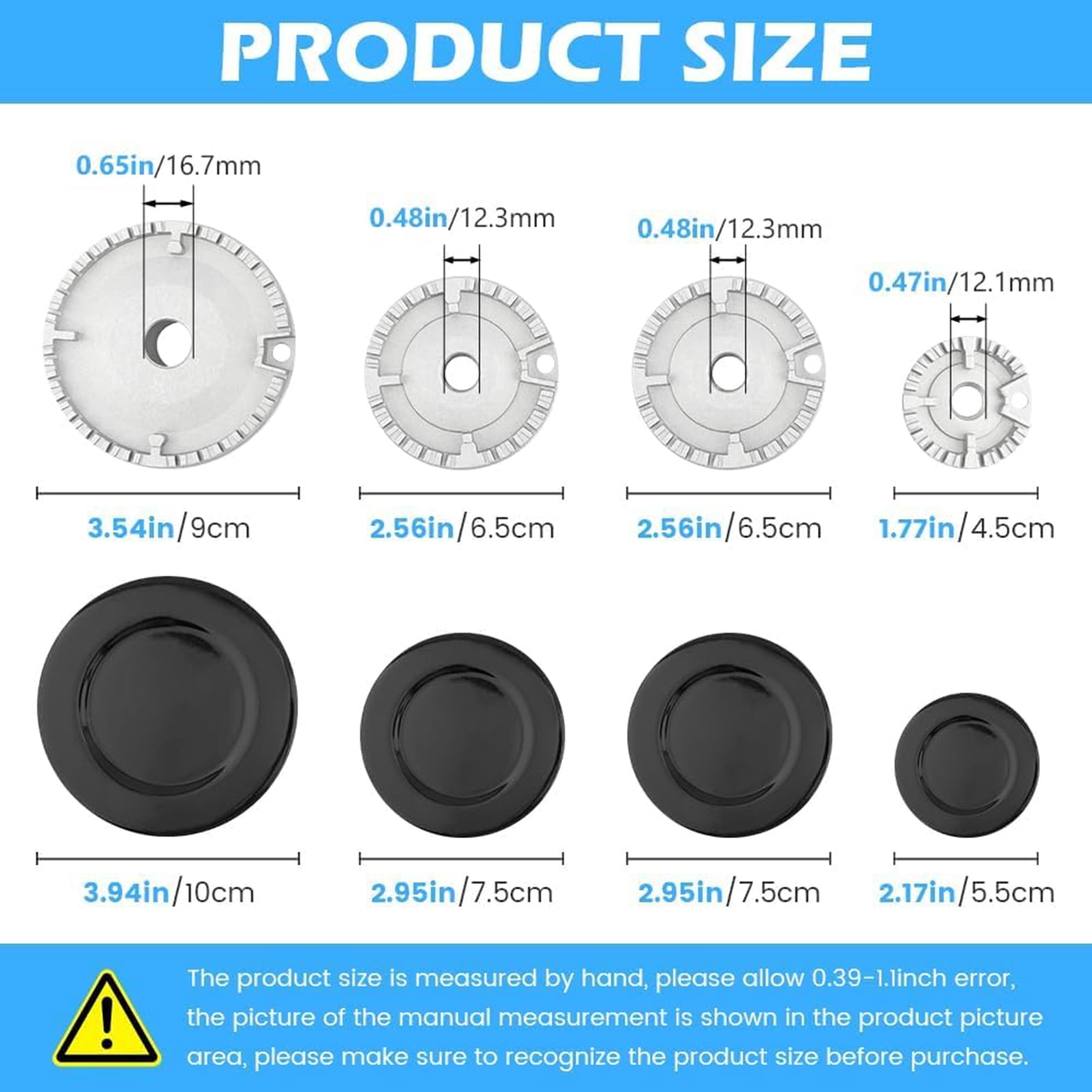 OIUR 8Pcs Gas Stove Burner Cover Easy Installation High Temp Resistant Electric Stove Cover for Samsung for LG for MATAG Stovetop