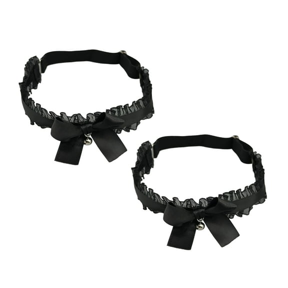 Adjustable Bows Lace Thigh Garter,Elastic Punk Leg Garters Belt for Party