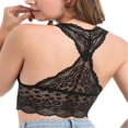 thumbnail image 2 of Women‘s Lace Deep V Bra Racerback Breathable Front-Close Padded Sports Bralette Push Up Bra M-2Xl, 2 of 14