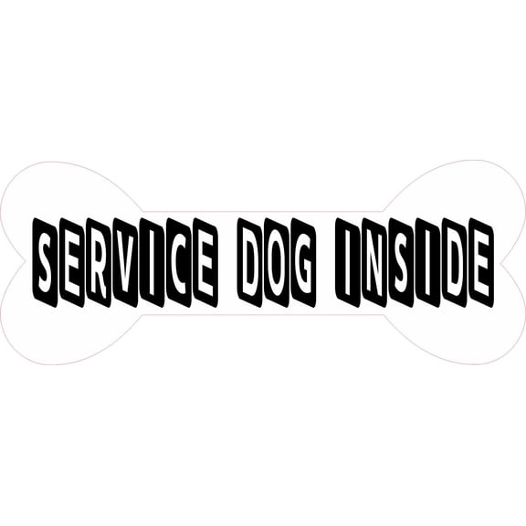 6in x 2.25in Bone-Shaped Service Dog Inside Vinyl Sticker