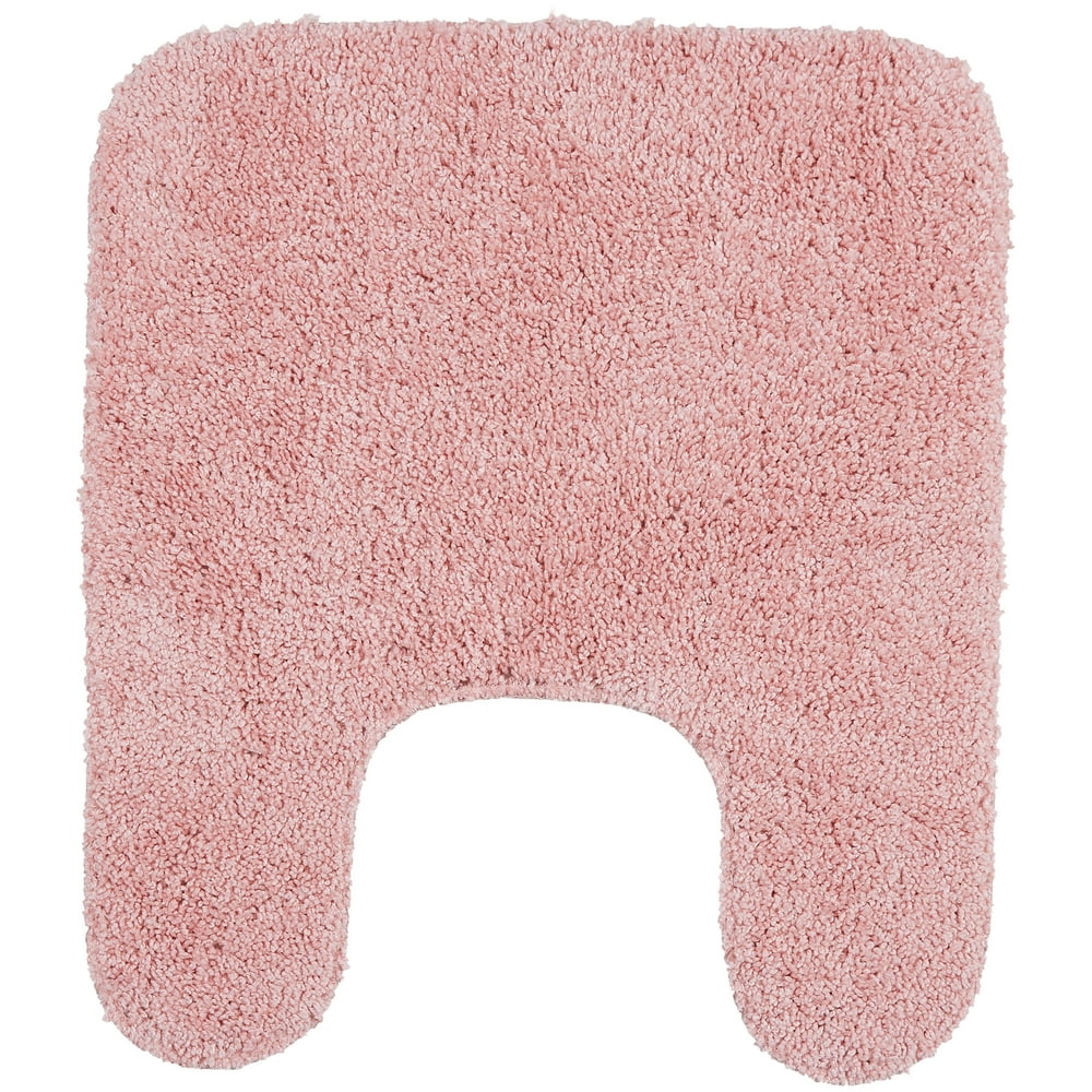 Mainstays Basic Polyester Bath Rug, Daylily Pink, 19.5" x 22" Contour