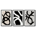 thumbnail image 2 of SHENIFY large 24x36in3pcs Black Framed Black Abstract Wall Art Decor Duotone Minimal Dark Brush Stroke Prints Shapes Illustrations Modern Art Decorative Ready To Hang, 2 of 5