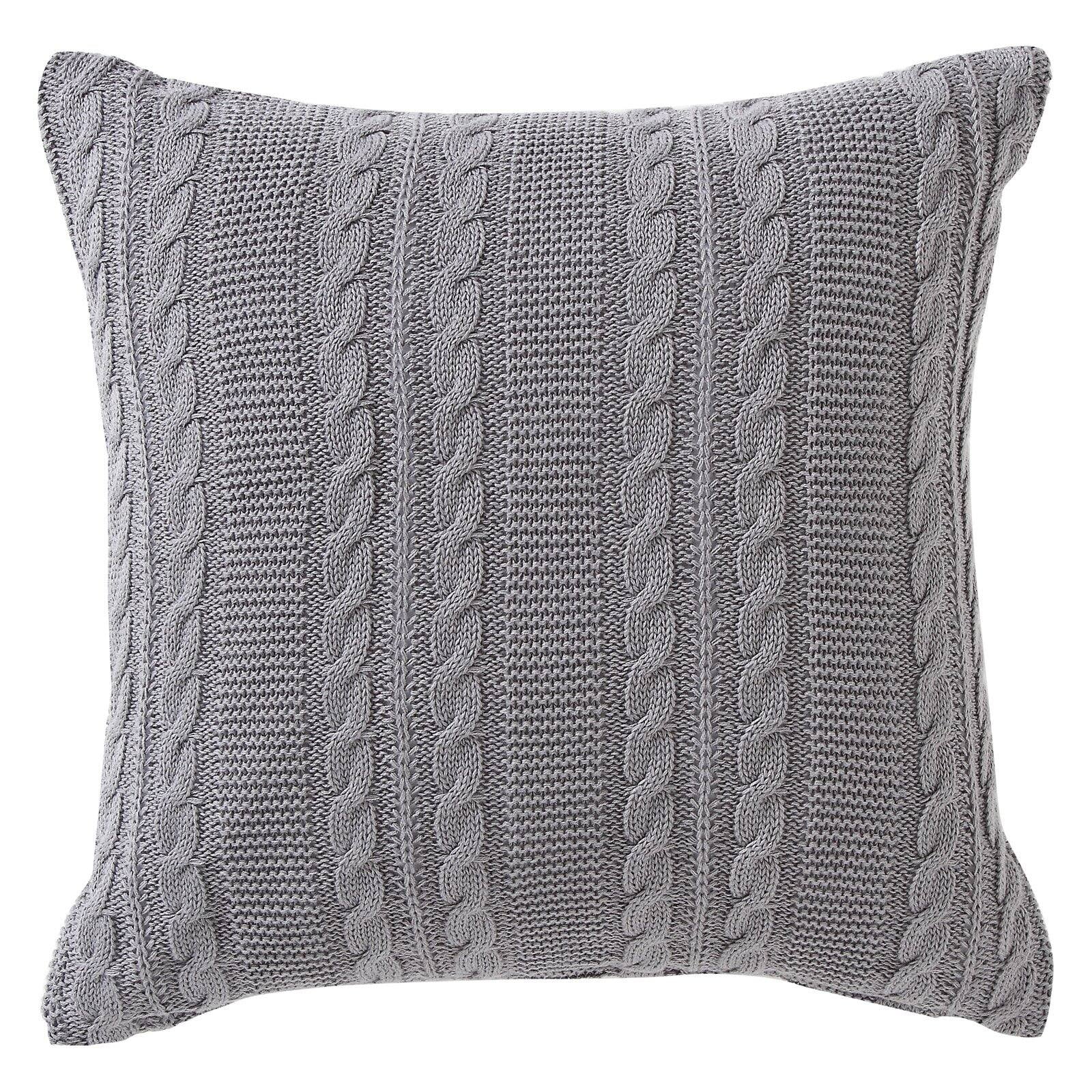 VCNY Home Dublin Cable Knit Square Decorative Throw Pillow, 18" x 18