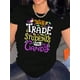 thumbnail image 1 of Trendy Women's Casual Sports Tee with Unique Letter Print - Comfortable Crew Neck Short Sleeve Summer Top, Stretchy Polyester Blend, Machine Washable, 1 of 6