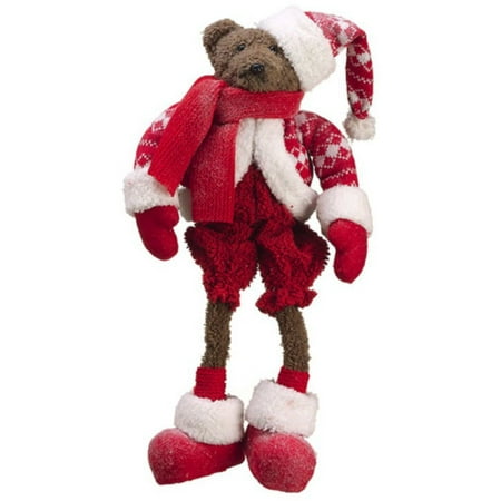 Allstate 17" Brown Bear with Knit Suit Christmas Tabletop Figurine