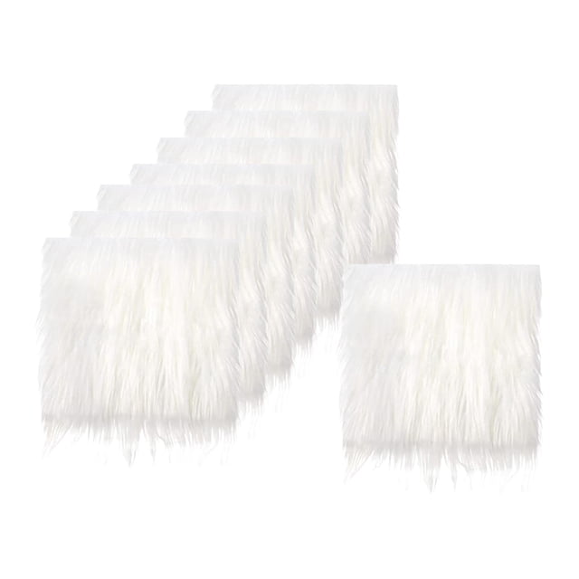8 Piezas Tela Cuadrada Sintética de Piel con Cortes Peluda Sunnimix para Decoración de Suministros de Artesanía de Disfra