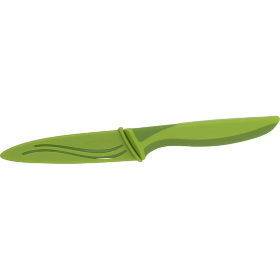 GoodCook 4" Nonstick Carbon Steel Pairing Knife with Nonslip Handle and Sleeve, Green