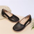 thumbnail image 4 of Wedge Sandals for Women Closed Toe Solid Color Hollow Out Sandals Soft On Arch Support Summer Flat Shoes, 35, 4 of 9